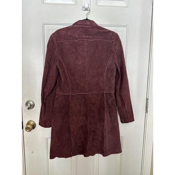 VTG Anonymous John Carlisle Coat Womens Medium Suede Button Up Jacket Y2K - Picture 8 of 8